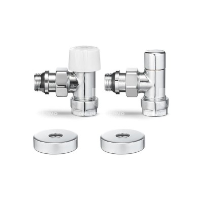Комплект термостатический с запорным клапаном Varmega №1 VMDV10-410415, 1/2" x 3/4"EK ВР-НР, угловой, хром Комплект термостатический с запорным клапаном Varmega №1 VMDV10-410415, 1/2" x 3/4"EK ВР-НР, угловой, хром