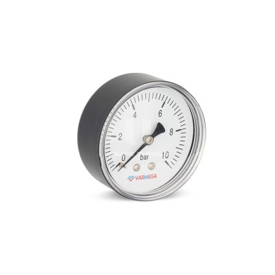 Манометр аксиальный Varmega VMMT08-631002, диаметр 63 мм, 10 бар, 1/4" - гарантия до 5 лет фото 2 Манометр аксиальный Varmega VMMT08-631002, диаметр 63 мм, 10 бар, 1/4" фото 2