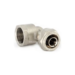 Угольник (угол) 90° с внутренней резьбой Uni-Fitt 664N6300, 16x3/4", никелированный, компрессионный