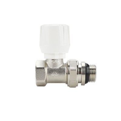 Радиаторный клапан (вентиль) ручной регулировки Varmega VMRV02-N10404, 1/2" ВР-НР, прямой, с самоуплотняющимся полусгоном Радиаторный клапан (вентиль) ручной регулировки Varmega VMRV02-N10404, 1/2" ВР-НР, прямой, с самоуплотняющимся полусгоном