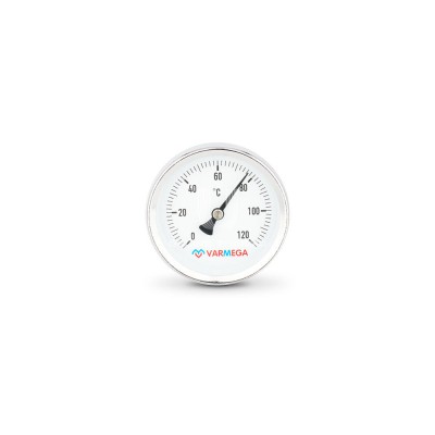 Купить Термометр биметаллический с погружной гильзой Varmega VMMT01-635004, диаметр 63 мм, длина гильзы 50 мм в магазине Mirkotlov.by (Мир Котлов) - отличное качество. Купить Термометр биметаллический с погружной гильзой Varmega VMMT01-635004, диаметр 63 мм, длина гильзы 50 мм