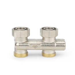 Узел нижнего подключения Varmega VMRV27-N01515, 3/4"EKх3/4"EK НР-ВР, прямой, перекрестный