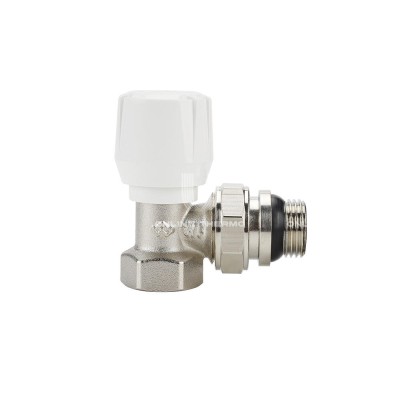 Радиаторный клапан (вентиль) ручной регулировки Varmega VMRV01-N10404, 1/2" ВР-НР, угловой, с самоуплотняющимся полусгоном
