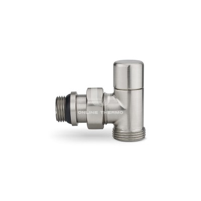 Радиаторный клапан ручной регулировки Varmega VMDV01-510415, 1/2"x3/4"EK НР, угловой, матовый никель