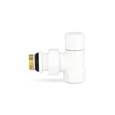 Запорный радиаторный клапан Varmega VMDV03-110404, 1/2" ВР-НР, угловой, белый Запорный радиаторный клапан Varmega VMDV03-110404, 1/2" ВР-НР, угловой, белый
