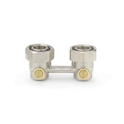 Узел нижнего подключения Varmega VMRV20-N01515, 3/4"EKх3/4"EK НР-ВР, угловой, для двухтрубных систем Узел нижнего подключения Varmega VMRV20-N01515, 3/4"EKх3/4"EK НР-ВР, угловой, для двухтрубных систем