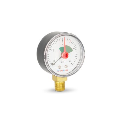 Манометр радиальный Varmega VMMT11-500402, диаметр 50 мм, 4 бар, 1/4", с индикатором предела фото 2