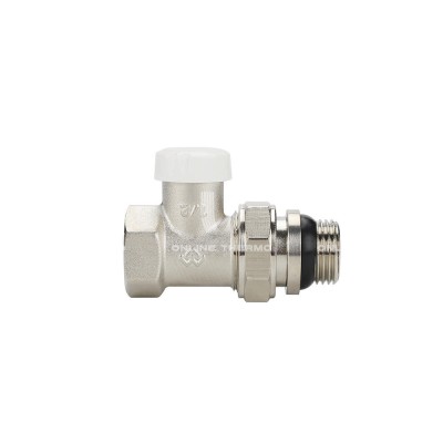 Запорный радиаторный клапан (вентиль) ручной регулировки Varmega VMRV04-N10404, 1/2" ВР-НР, прямой, с самоуплотняющимся полусгоном