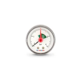 Манометр аксиальный Varmega VMMT09-500402, диаметр 50 мм, 4 бар, 1/4", с индикатором предела