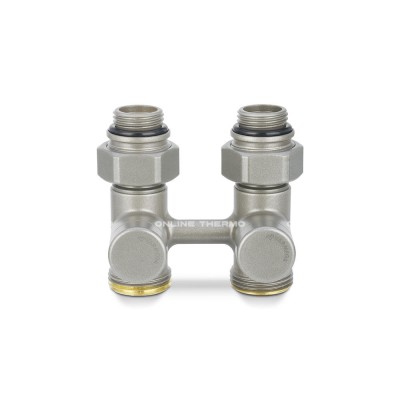 Узел нижнего подключения Varmega VMDV21-300415, 1/2"×3/4"EK НР, прямой, серый Узел нижнего подключения Varmega VMDV21-300415, 1/2"×3/4"EK НР, прямой, серый