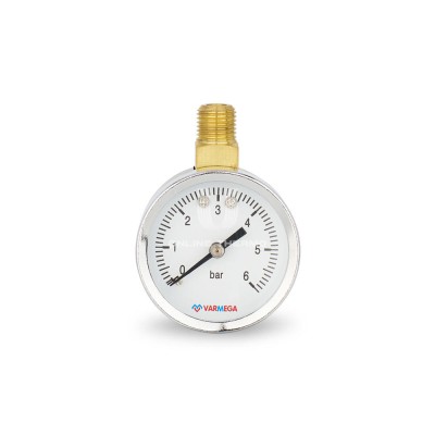 Купить Манометр радиальный верхний Varmega VMMT12-500602, диаметр 50 мм, 6 бар, 1/4" в магазине Mirkotlov.by (Мир Котлов) - отличное качество. Купить Манометр радиальный верхний Varmega VMMT12-500602, диаметр 50 мм, 6 бар, 1/4"