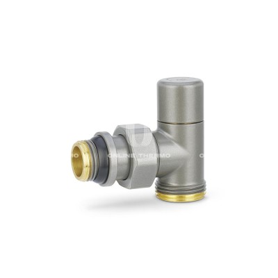 Радиаторный клапан ручной регулировки Varmega VMDV01-310415, 1/2"×3/4"ЕК НР, угловой, серый