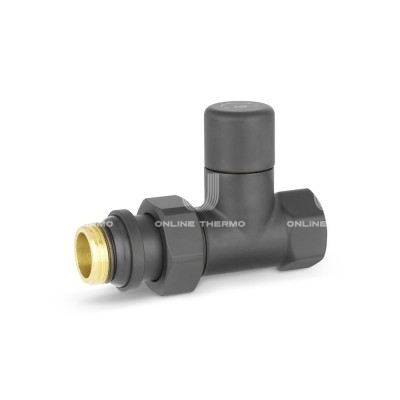 Радиаторный клапан ручной регулировки Varmega VMDV02-210404, 1/2" ВР-НР, прямой, черный Радиаторный клапан ручной регулировки Varmega VMDV02-210404, 1/2" ВР-НР, прямой, черный