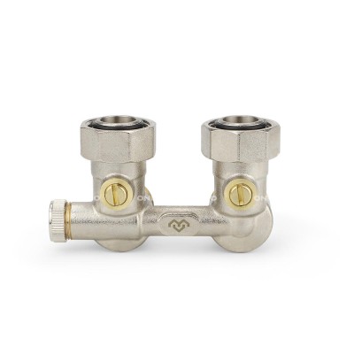 Узел нижнего подключения Varmega VMRV24-N01515, 3/4"EKх3/4"EK НР-ВР, угловой, для однотрубных систем