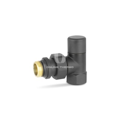 Запорный радиаторный клапан Varmega VMDV03-210404, 1/2" ВР-НР, угловой, черный Запорный радиаторный клапан Varmega VMDV03-210404, 1/2" ВР-НР, угловой, черный
