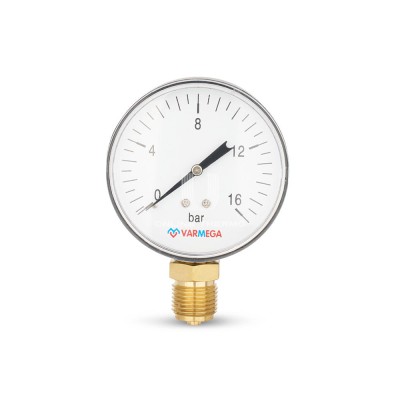 Купить Манометр радиальный Varmega VMMT10-801604, диаметр 80 мм, 16 бар, 1/2" в магазине Mirkotlov.by (Мир Котлов) - отличное качество. Купить Манометр радиальный Varmega VMMT10-801604, диаметр 80 мм, 16 бар, 1/2"