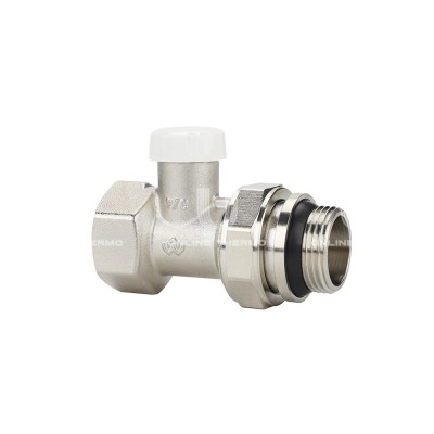 Запорный радиаторный клапан (вентиль) ручной регулировки Varmega VMRV04-N10505, 3/4" ВР-НР, прямой, с самоуплотняющимся полусгоном