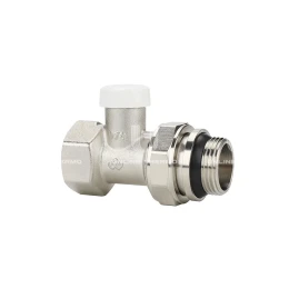 Запорный радиаторный клапан (вентиль) ручной регулировки Varmega VMRV04-N10505, 3/4" ВР-НР, прямой, с самоуплотняющимся полусгоном