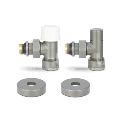 Комплект термостатический с запорным клапаном Varmega №1 VMDV10-310415, 1/2" x 3/4"EK ВР-НР, угловой, серый Комплект термостатический с запорным клапаном Varmega №1 VMDV10-310415, 1/2" x 3/4"EK ВР-НР, угловой, серый