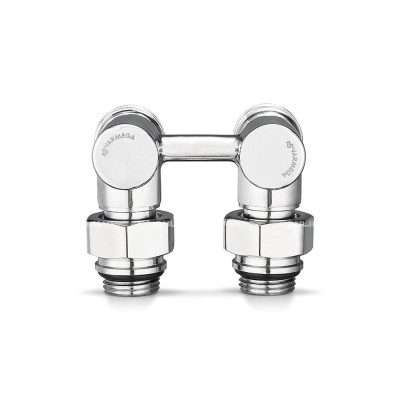 Узел нижнего подключения Varmega VMDV20-400415, 1/2"×3/4"EK НР, угловой, хром