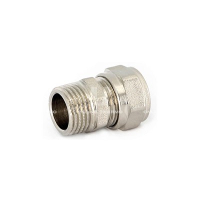 Муфта с наружной резьбой Uni-fitt 662N7300, 20х3/4", никелированная, компрессионная Муфта с наружной резьбой Uni-fitt 662N7300, 20х3/4", никелированная, компрессионная