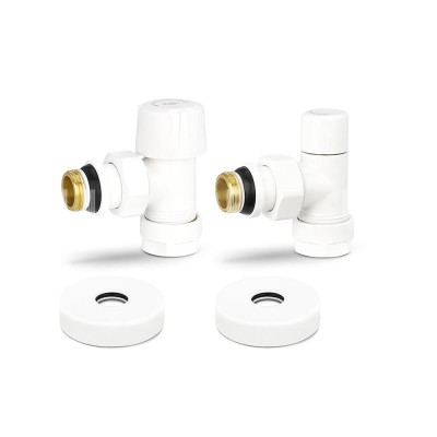 Комплект термостатический с запорным клапаном Varmega №1 VMDV10-110415, 1/2" x 3/4"EK ВР-НР, угловой, белый Комплект термостатический с запорным клапаном Varmega №1 VMDV10-110415, 1/2" x 3/4"EK ВР-НР, угловой, белый
