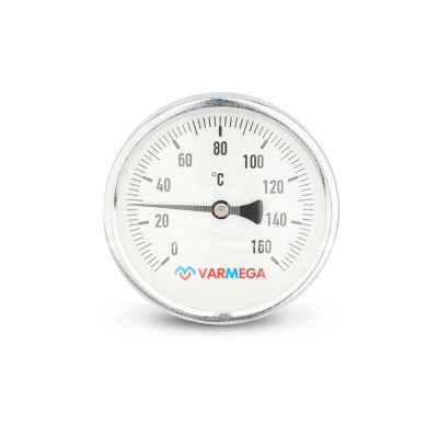 Купить Термометр биметаллический с погружной гильзой Varmega VMMT02-101004, диаметр 100 мм, длина гильзы 100 мм в магазине Mirkotlov.by (Мир Котлов) - отличное качество. Купить Термометр биметаллический с погружной гильзой Varmega VMMT02-101004, диаметр 100 мм, длина гильзы 100 мм