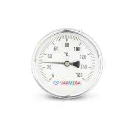 Термометр биметаллический с погружной гильзой Varmega VMMT02-101004, диаметр 100 мм, длина гильзы 100 мм