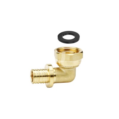 Угольник (угол) 90° с внутренней резьбой Varmega Slide-fit VM519002006, 20x1", с накидной гайкой, аксиальный Угольник (угол) 90° с внутренней резьбой Varmega Slide-fit VM519002006, 20x1", с накидной гайкой, аксиальный