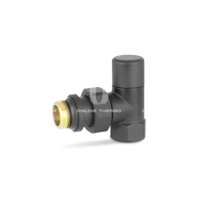 Радиаторный клапан ручной регулировки Varmega VMDV01-210404, 1/2" ВР-НР, угловой, черный Радиаторный клапан ручной регулировки Varmega VMDV01-210404, 1/2" ВР-НР, угловой, черный