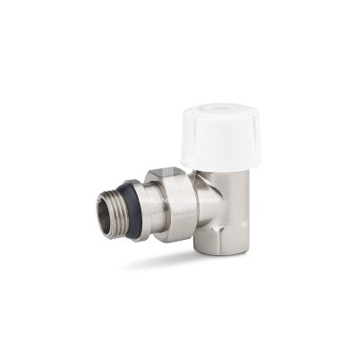 Термостатический клапан (терморегулятор) Varmega VMDV05-510404, 1/2" ВР-НР, угловой, матовый никель