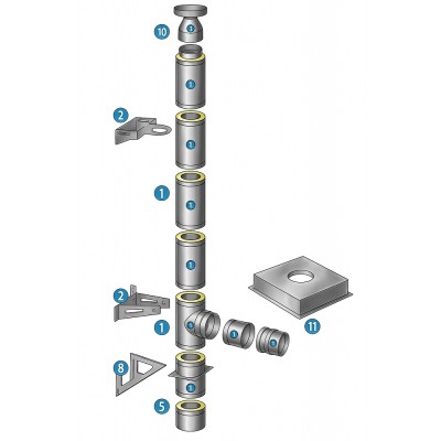 Купить Комплект сэндвич-дымохода Ferrum 160/250 мм в магазине Mirkotlov.by (Мир Котлов) - отличное качество. Купить Комплект сэндвич-дымохода Ferrum 160/250 мм