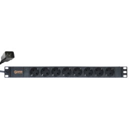 Блок розеток 19" Kiper Power, 8 розеток Schuko, 16А, кабель питания 2м с вилкой IEC C20 Блок розеток 19" Kiper Power, 8 розеток Schuko, 16А, кабель питания 2м с вилкой IEC C20