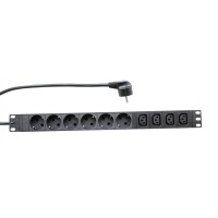 Блок розеток 19", 6 розеток Schuko, 4 розетки C13, 16А, кабель питания 2м с вилкой Schuko Блок розеток 19", 6 розеток Schuko, 4 розетки C13, 16А, кабель питания 2м с вилкой Schuko