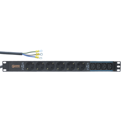 Купить Блок розеток 19" Kiper Power, 6 розеток Schuko + 4xC13, 32А, кабель питания 2м без вилки в магазине Mirkotlov.by (Мир Котлов) - отличное качество. Купить Блок розеток 19" Kiper Power, 6 розеток Schuko + 4xC13, 32А, кабель питания 2м без вилки