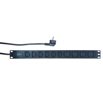 Купить Блок розеток 19", 6 розеток C13, 4 розетки C19, 16А, кабель питания 2м Schuko в магазине Mirkotlov.by (Мир Котлов) - отличное качество. Купить Блок розеток 19", 6 розеток C13, 4 розетки C19, 16А, кабель питания 2м Schuko