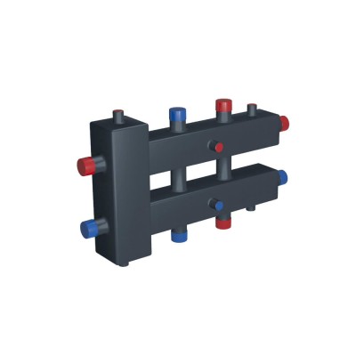 Купить Гидравлический разделитель RISPA с горизонтальным коллектором ГРУ+КМГ 60-3ВУ сталь 3 кронштейна 