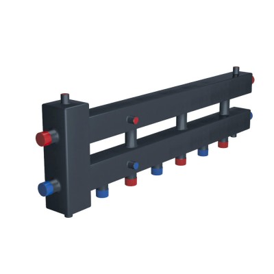 Купить Гидравлический разделитель RISPA с горизонтальным коллектором ГРУ+КМГ 60-4ВН сталь 3 кронштейна 