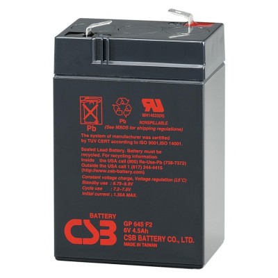 Аккумуляторная батарея CSB GP 645 F1 6V/4.5Ah - гарантия до 5 лет фото 1 Аккумуляторная батарея CSB GP 645 F1 6V/4.5Ah фото 1