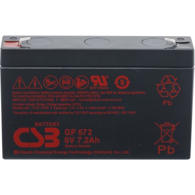 Купить Аккумуляторная батарея CSB GP 672 F1 6V/7.2Ah (8.4Ah) 