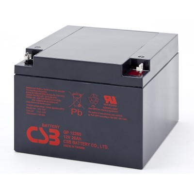 Аккумуляторная батарея CSB GP 12260 12V/26Ah - гарантия до 5 лет фото 1 Аккумуляторная батарея CSB GP 12260 12V/26Ah фото 1