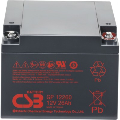 Купить Аккумуляторная батарея CSB GP 12260 12V/26Ah в магазине Mirkotlov.by (Мир Котлов) - отличное качество. Купить Аккумуляторная батарея CSB GP 12260 12V/26Ah