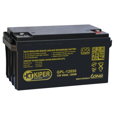 Купить Аккумуляторная батарея Kiper GPL-12650 12V/65Ah в магазине Mirkotlov.by (Мир Котлов) - отличное качество. Купить Аккумуляторная батарея Kiper GPL-12650 12V/65Ah