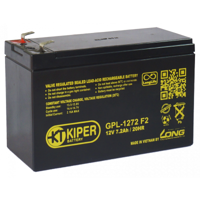 Купить Аккумуляторная батарея Kiper GPL-1272 F2 12V/7.2Ah в магазине Mirkotlov.by (Мир Котлов) - отличное качество. Купить Аккумуляторная батарея Kiper GPL-1272 F2 12V/7.2Ah