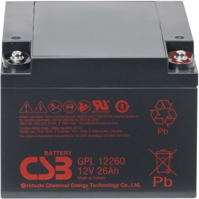 Купить Аккумуляторная батарея CSB GPL 12260 12V/26Ah 