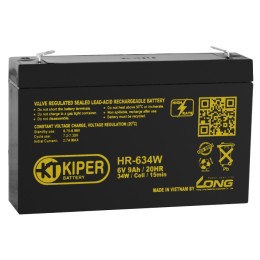 Аккумуляторная батарея Kiper HR-634W F2 6V/9Ah