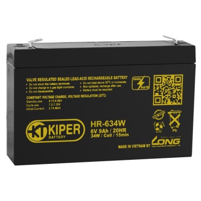 Купить Аккумуляторная батарея Kiper HR-634W F2 6V/9Ah 