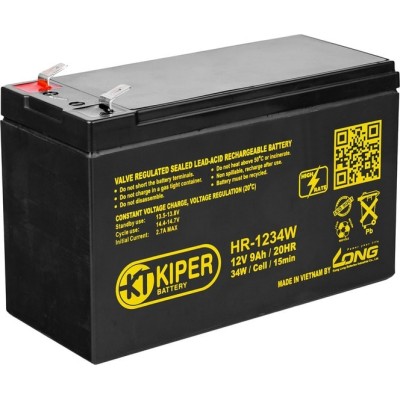 Купить Аккумуляторная батарея Kiper HR-1234W F2 12V/9Ah в магазине Mirkotlov.by (Мир Котлов) - отличное качество. Купить Аккумуляторная батарея Kiper HR-1234W F2 12V/9Ah