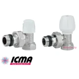 Комплект кранов 1/2" для радиаторов с "антипротечкой" ICMA
