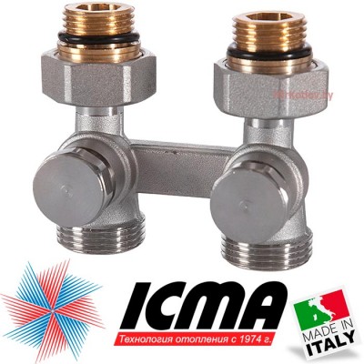 Купить Двухтрубный клапан для стального радиатора прямой 1/2" ICMA 